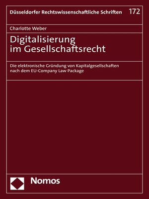 cover image of Digitalisierung im Gesellschaftsrecht